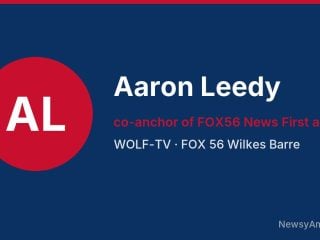 Aaron Leedy, co-anchor of FOX56 News First at Ten, WOLF-TV