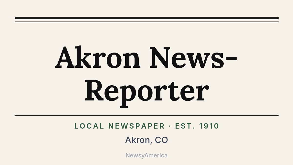 Akron News-Reporter – Colorado
