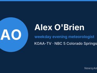 Alex O’Brien, weekday evening meteorologist, KOAA-TV