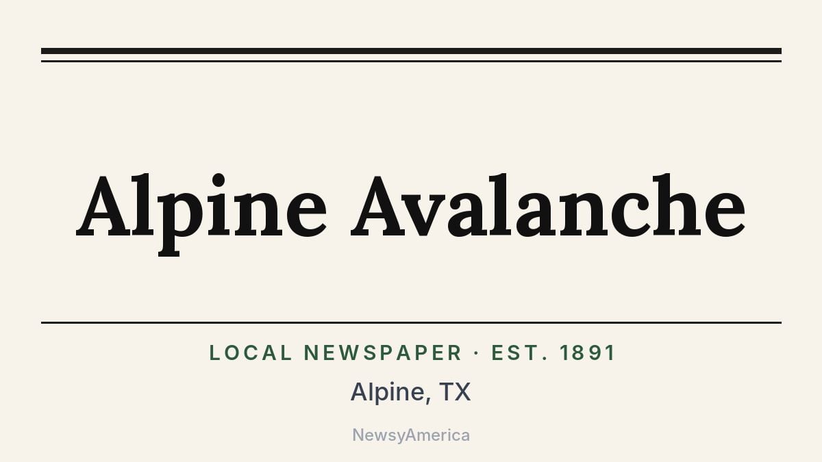 Alpine Avalanche – Texas
