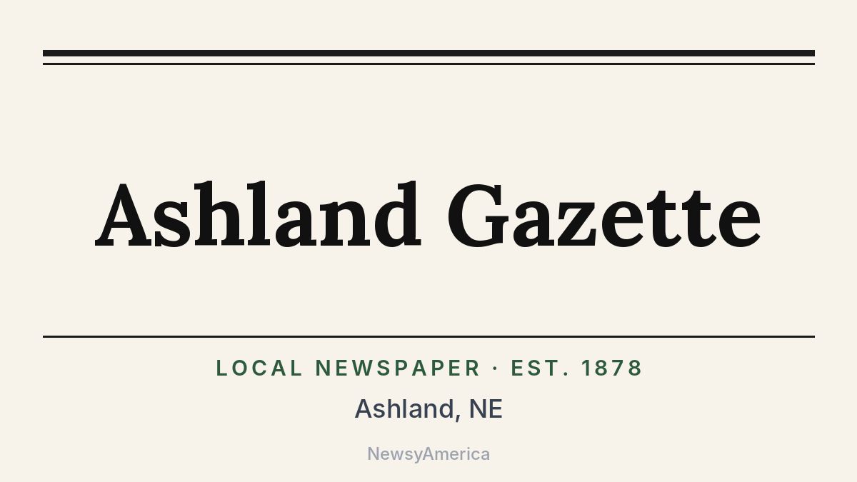 Ashland Gazette – Nebraska