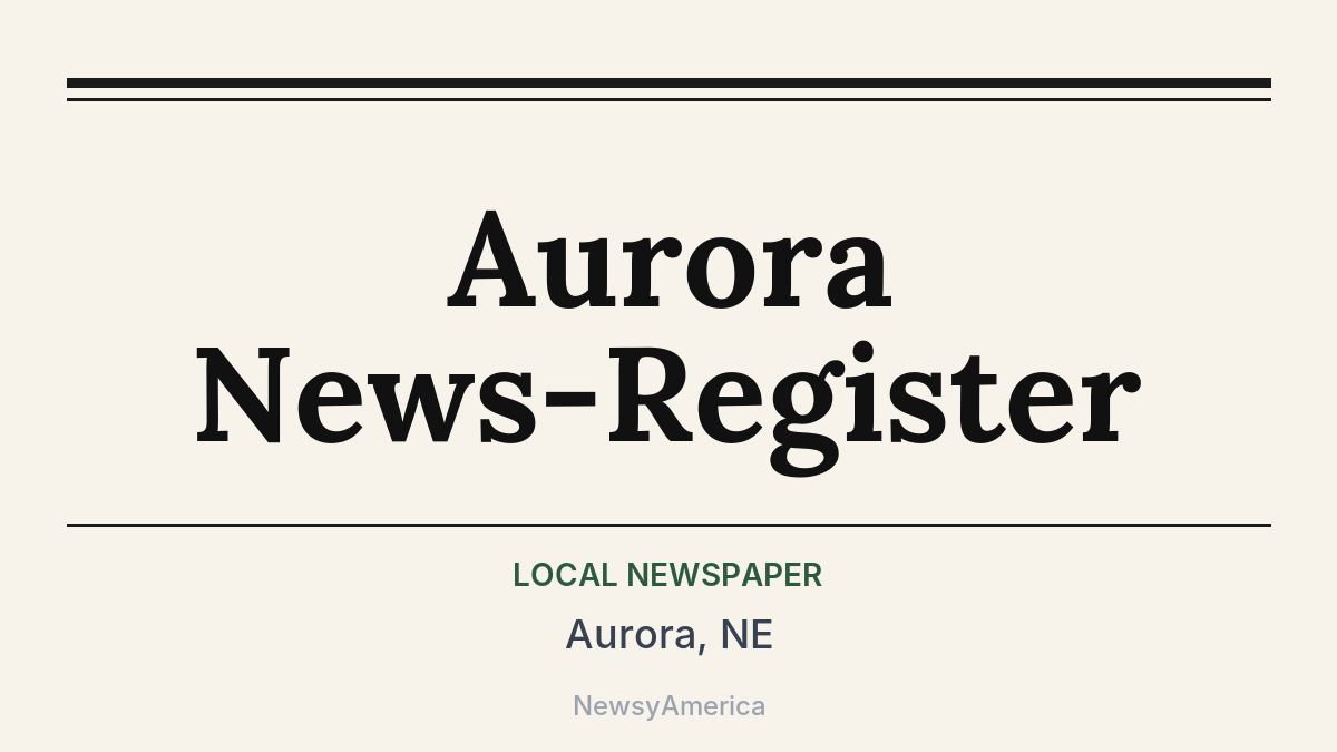 Aurora News-Register – Aurora, NE