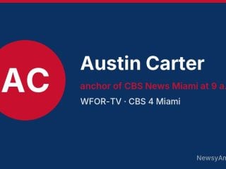 Austin Carter, anchor of CBS News Miami at 9 a.m., WFOR-TV