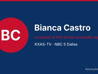 Bianca Castro, co-anchor of First at Four and health reporter, KXAS-TV
