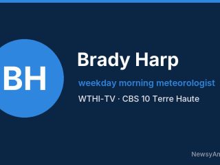 Brady Harp, weekday morning meteorologist, WTHI-TV