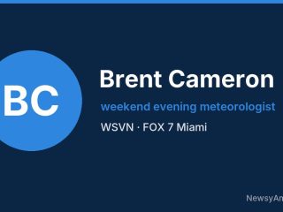 Brent Cameron, weekend evening meteorologist, WSVN