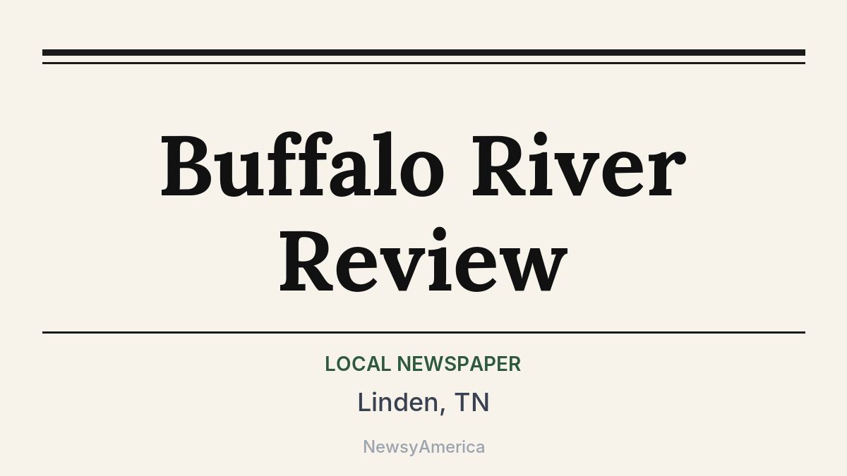 Buffalo River Review – Linden, TN
