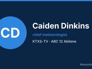 Caiden Dinkins, chief meteorologist, KTXS-TV