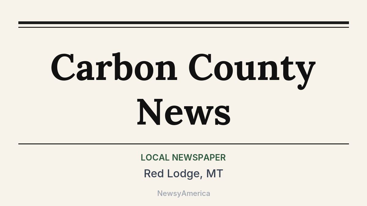 Carbon County News – Red Lodge, MT