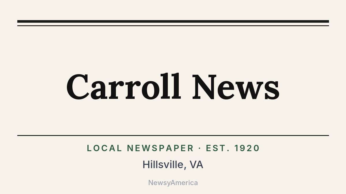 Carroll News – Hillsville, VA