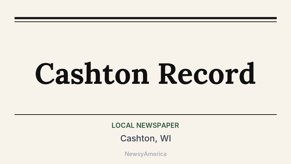 Cashton Record – Cashton, WI