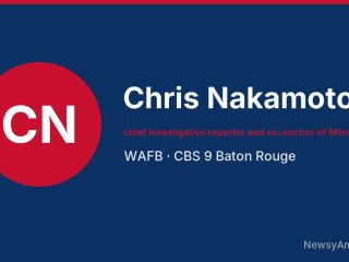Chris Nakamoto, chief investigative reporter and co-anchor of 9News at 5, WAFB