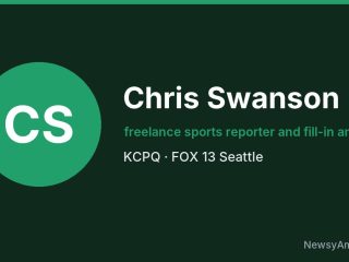 Chris Swanson, freelance sports reporter and fill-in anchor, KCPQ