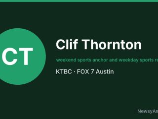 Clif Thornton, weekend sports anchor and weekday sports reporter, KTBC
