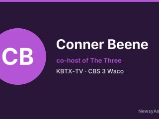 Conner Beene, co-host of The Three, KBTX-TV