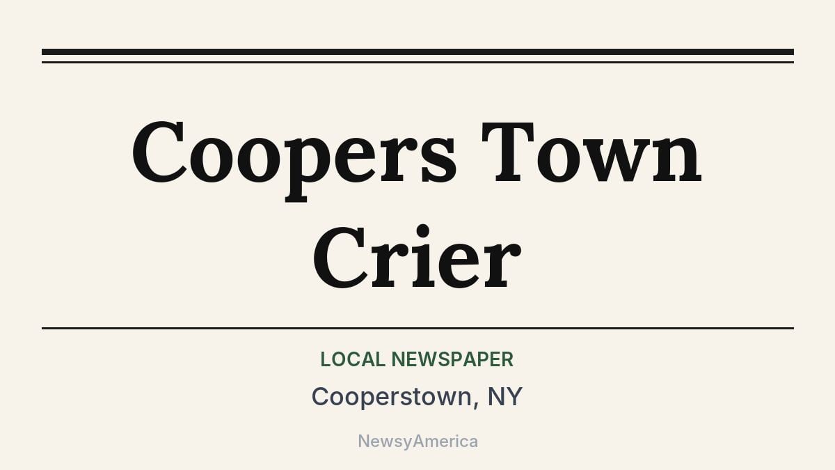 Coopers Town Crier – Cooperstown, NY