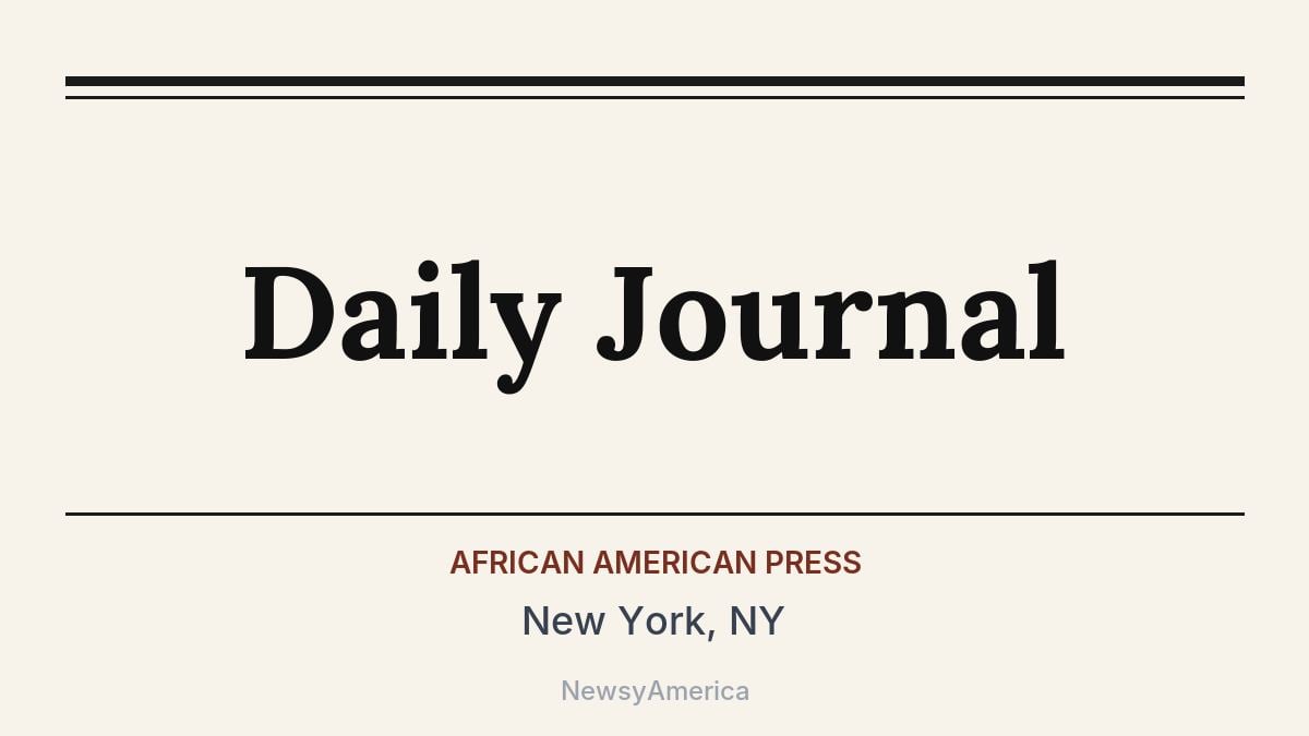 Daily Journal – New York, NY