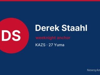 Derek Staahl, weeknight anchor, KAZS