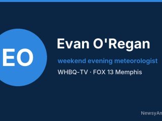 Evan O’Regan, weekend evening meteorologist, WHBQ-TV