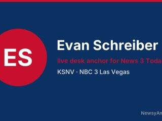 Evan Schreiber, live desk anchor for News 3 Today, KSNV