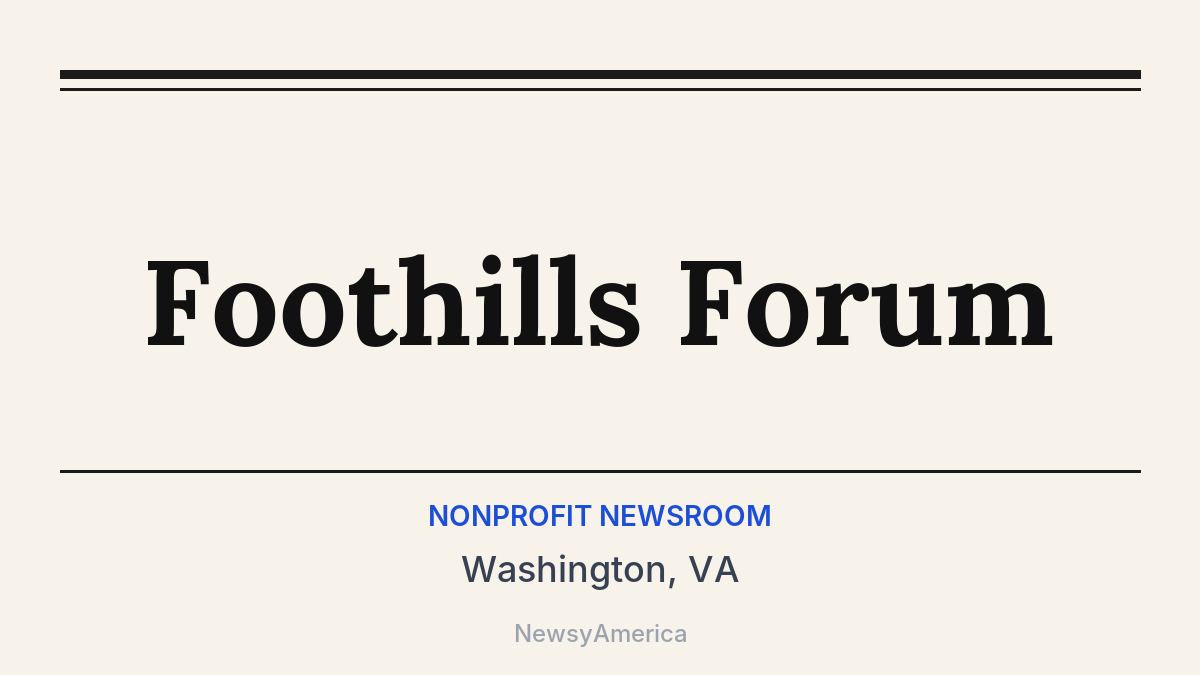 Foothills Forum – Washington, VA