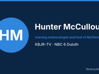 Hunter McCullough, evening meteorologist and host of Northern Life, KBJR-TV