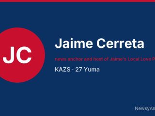 Jaime Cerreta, news anchor and host of Jaime’s Local Love Podcast, KAZS