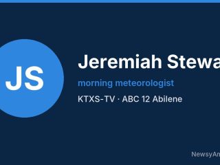 Jeremiah Stewart, morning meteorologist, KTXS-TV