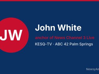 John White, anchor of News Channel 3 Live, KESQ-TV