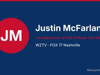 Justin McFarland, morning anchor of FOX 17 News This Morning, WZTV