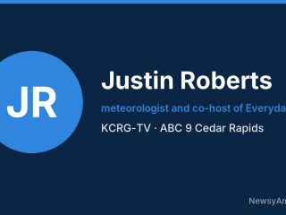 Justin Roberts, meteorologist and co-host of Everyday Iowa, KCRG-TV