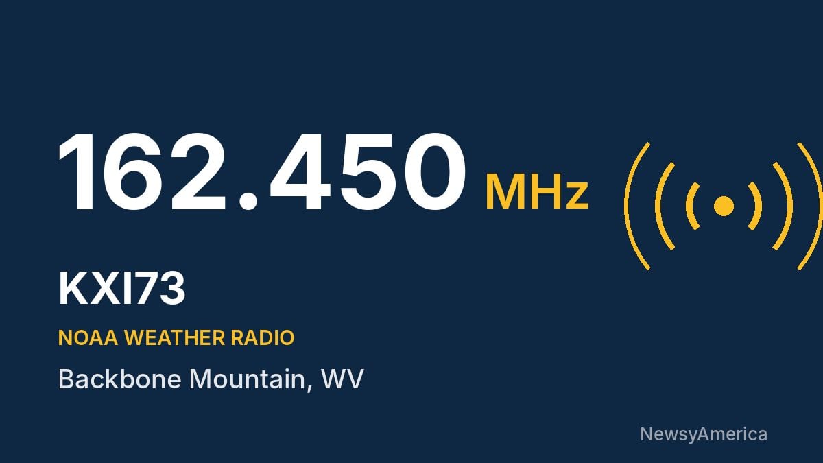 KXI73 NOAA Weather Radio 162.450 MHz – Backbone Mountain, WV