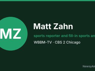 Matt Zahn, sports reporter and fill-in sports anchor, WBBM-TV
