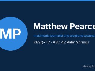 Matthew Pearce, multimedia journalist and weekend weathercaster, KESQ-TV