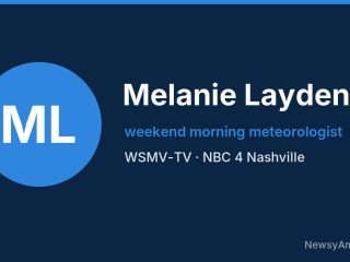 Melanie Layden, weekend morning meteorologist, WSMV-TV