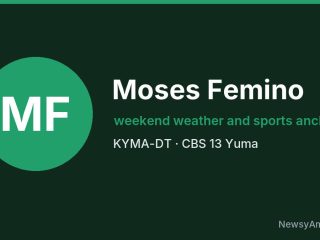 Moses Femino, weekend weather and sports anchor, KYMA-DT