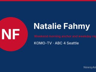 Natalie Fahmy, Weekend morning anchor and weekday reporter, KOMO-TV
