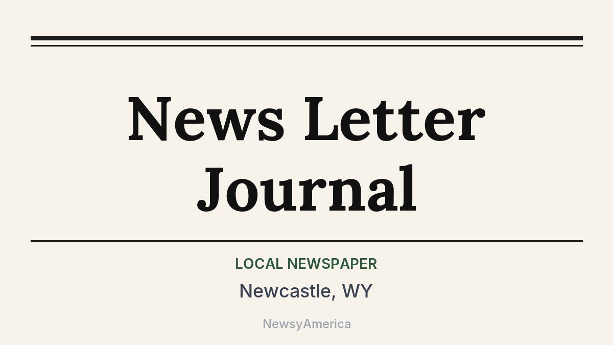 News Letter Journal – Newcastle, WY