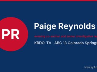 Paige Reynolds, evening co-anchor and senior investigative reporter, KRDO-TV