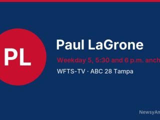 Paul LaGrone, Weekday 5, 5:30 and 6 p.m. anchor, WFTS-TV