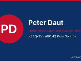 Peter Daut, anchor of the 4 p.m. and 6:30 p.m. newscasts, KESQ-TV