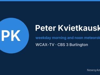 Peter Kvietkauskas, weekday morning and noon meteorologist, WCAX-TV