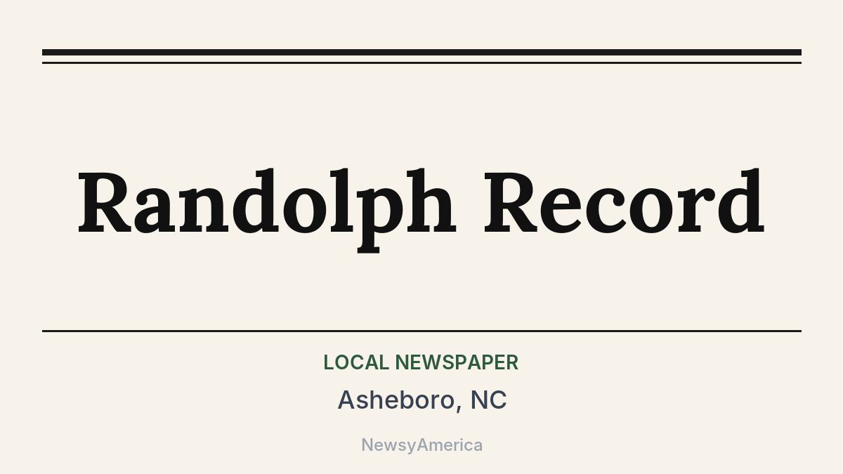 Randolph Record – Asheboro, NC