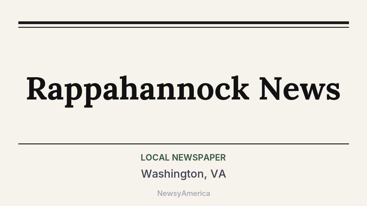 Rappahannock News – Washington, VA