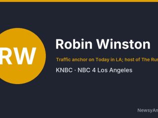 Robin Winston, Traffic anchor on Today in LA; host of The Rundown, KNBC
