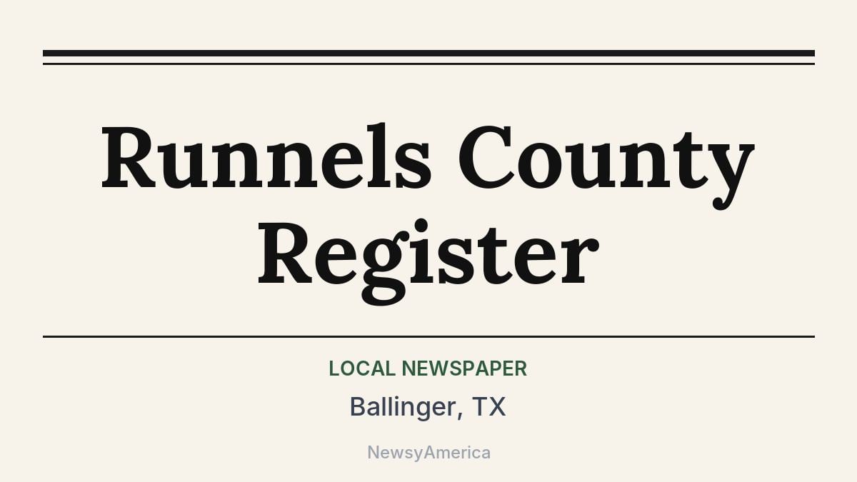 Runnels County Register – Ballinger, TX