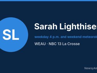 Sarah Lighthiser, weekday 4 p.m. and weekend meteorologist, WEAU