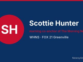 Scottie Hunter, morning co-anchor of The Morning News, WHNS