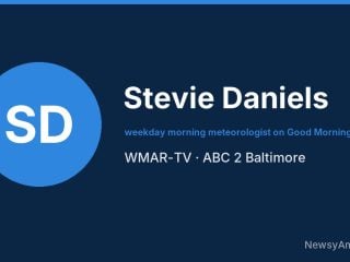 Stevie Daniels, weekday morning meteorologist on Good Morning Maryland, WMAR-TV