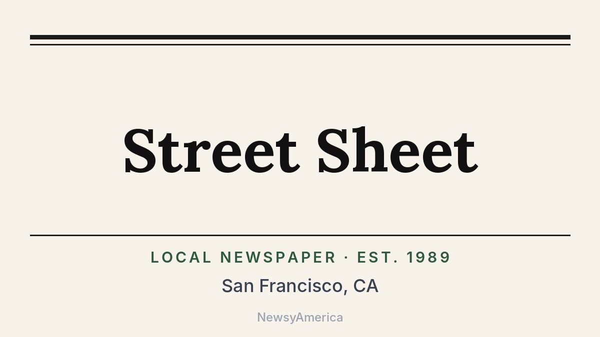 Street Sheet – San Francisco, CA